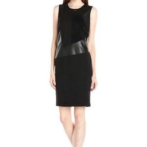 Calvin Klein Black Mixed Media Sleeveless Dress